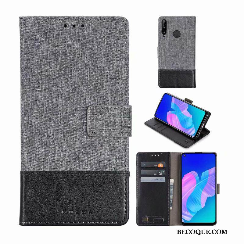 Kuori Huawei P40 Lite E Kuoret Casual Puhelimen Kuoret, Kotelo Huawei P40 Lite E Nahka Musta