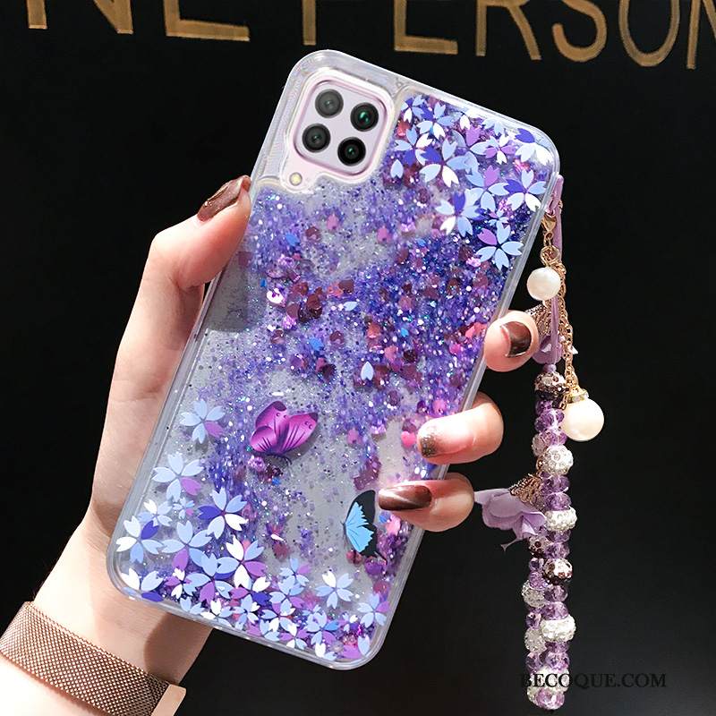 Kuori Huawei P40 Lite Laukut Puhelimen Kuoret Juoksuhiekka, Kotelo Huawei P40 Lite Pehmeä Neste Murtumaton Punainen