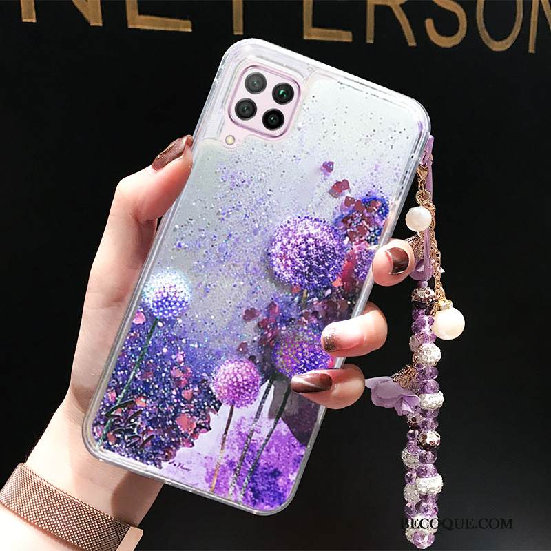 Kuori Huawei P40 Lite Laukut Puhelimen Kuoret Juoksuhiekka, Kotelo Huawei P40 Lite Pehmeä Neste Murtumaton Punainen