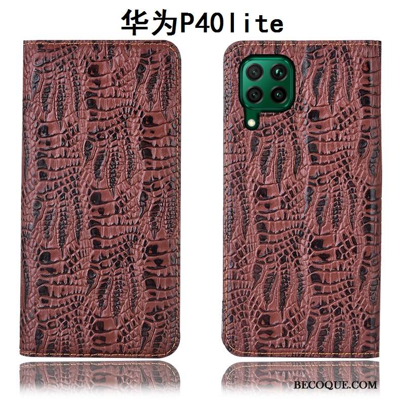 Kuori Huawei P40 Lite Suojaus Puhelimen Kuoret Sininen, Kotelo Huawei P40 Lite Nahka