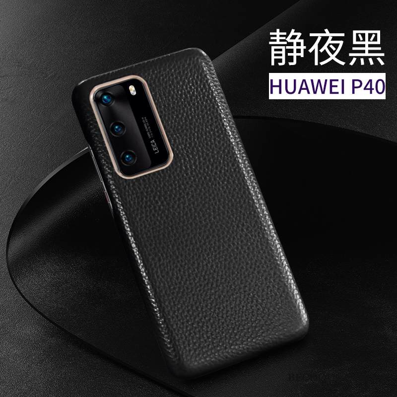 Kuori Huawei P40 Nahka Lehmä Liiketoiminta, Kotelo Huawei P40 Laukut Murtumaton Ohut