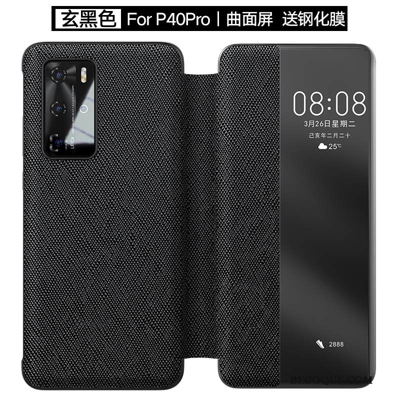 Kuori Huawei P40 Pro Kuoret Liiketoiminta Puhelimen Kuoret, Kotelo Huawei P40 Pro Nahka Murtumaton Ylellisyys