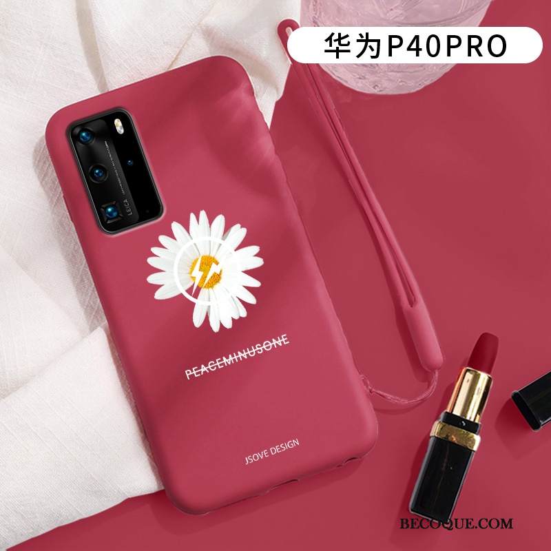 Kuori Huawei P40 Pro Laukut Kustannukset Vihreä, Kotelo Huawei P40 Pro Pehmeä Neste Tuuli Päivänkakkara