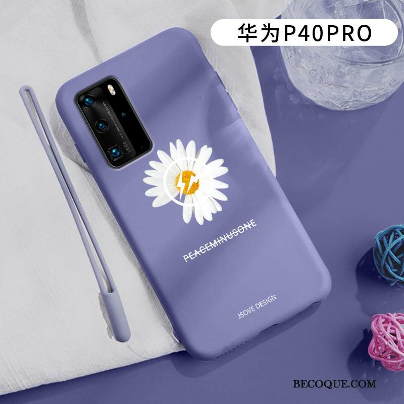 Kuori Huawei P40 Pro Laukut Kustannukset Vihreä, Kotelo Huawei P40 Pro Pehmeä Neste Tuuli Päivänkakkara