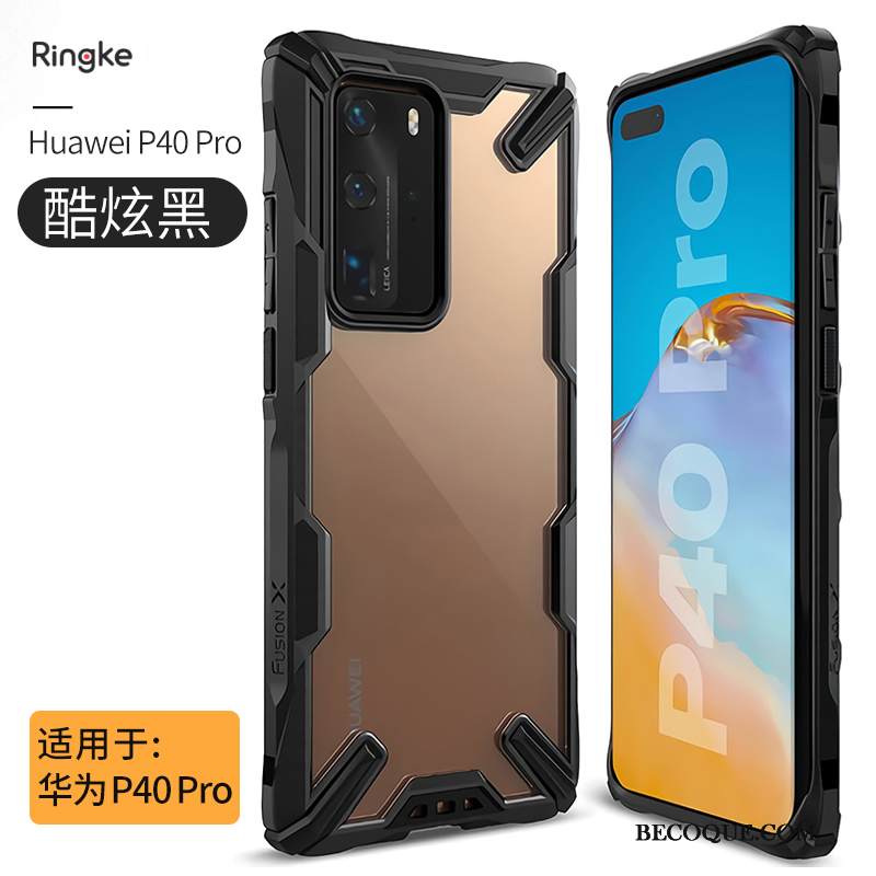 Kuori Huawei P40 Pro Laukut Murtumaton Ylellisyys, Kotelo Huawei P40 Pro Silikoni Puhelimen Kuoret Musta