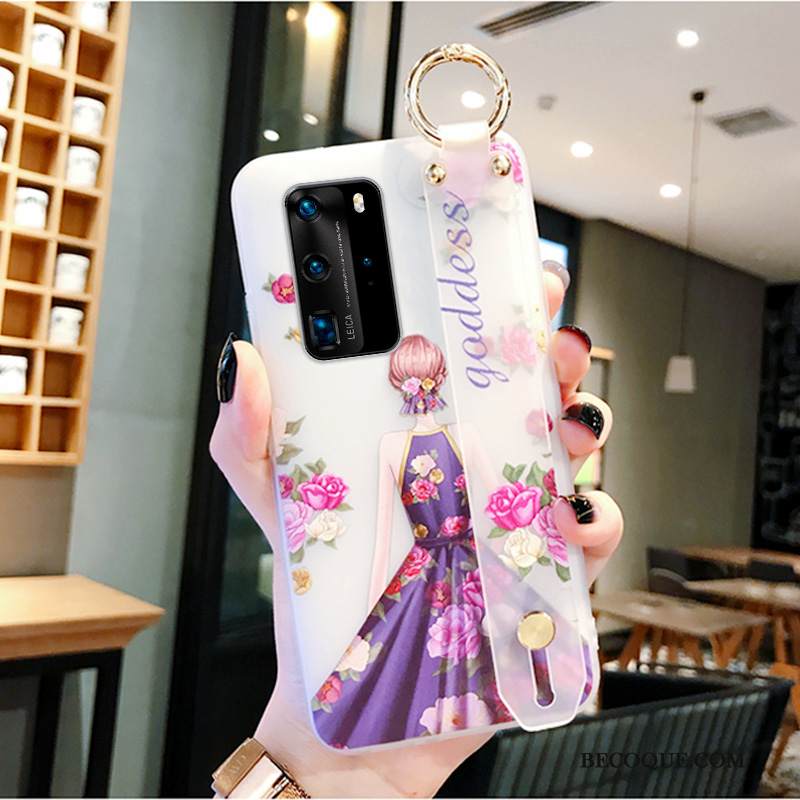 Kuori Huawei P40 Pro Laukut Net Red Kukka, Kotelo Huawei P40 Pro Suojaus Persoonallisuus Tide-brändi