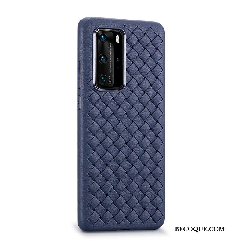 Kuori Huawei P40 Pro Nahka Persoonallisuus Kukkakuvio, Kotelo Huawei P40 Pro Pehmeä Neste Kudonta Puhelimen Kuoret