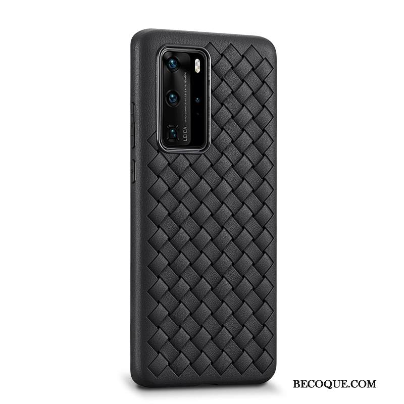 Kuori Huawei P40 Pro Nahka Persoonallisuus Kukkakuvio, Kotelo Huawei P40 Pro Pehmeä Neste Kudonta Puhelimen Kuoret