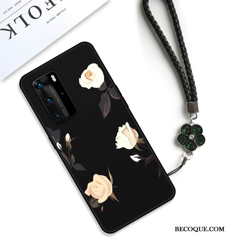 Kuori Huawei P40 Pro Silikoni Murtumaton Net Red, Kotelo Huawei P40 Pro Vuosikerta Persoonallisuus Punainen