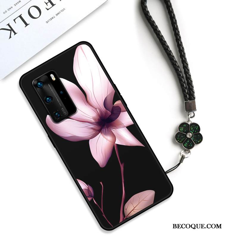 Kuori Huawei P40 Pro Silikoni Murtumaton Net Red, Kotelo Huawei P40 Pro Vuosikerta Persoonallisuus Punainen