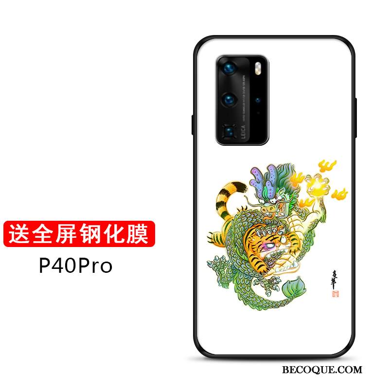 Kuori Huawei P40 Pro Tila Tiikeri Ohut, Kotelo Huawei P40 Pro Laukut Kova Net Red