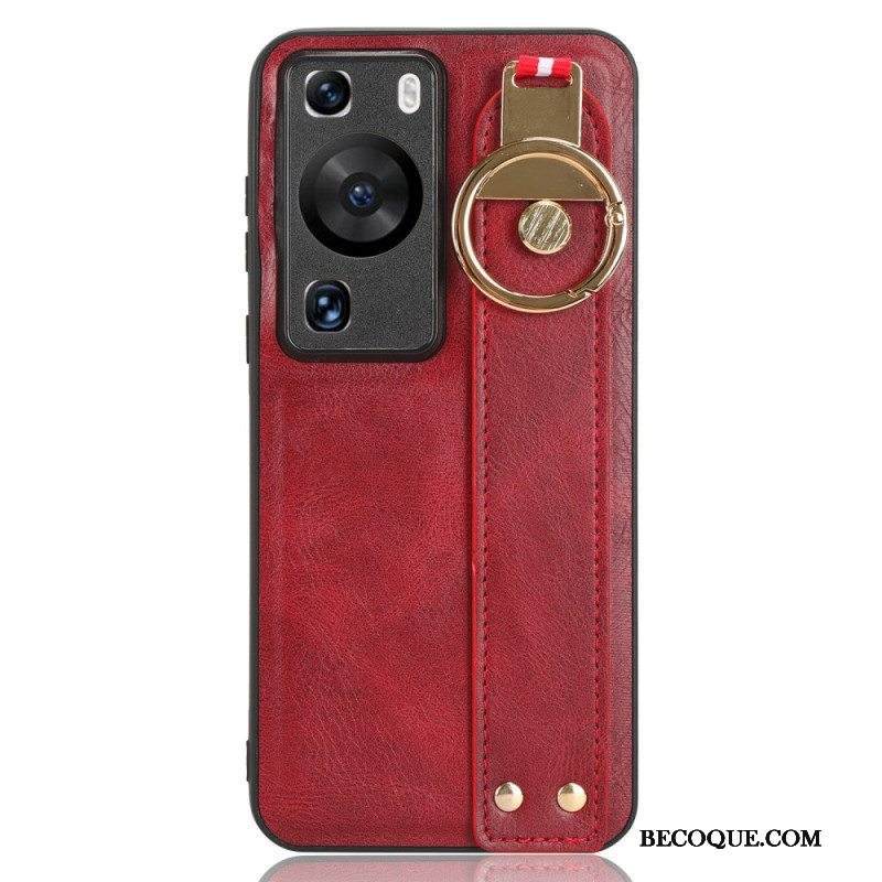 Kuori Huawei P60 Pro Hihnalla Ja Renkaalla