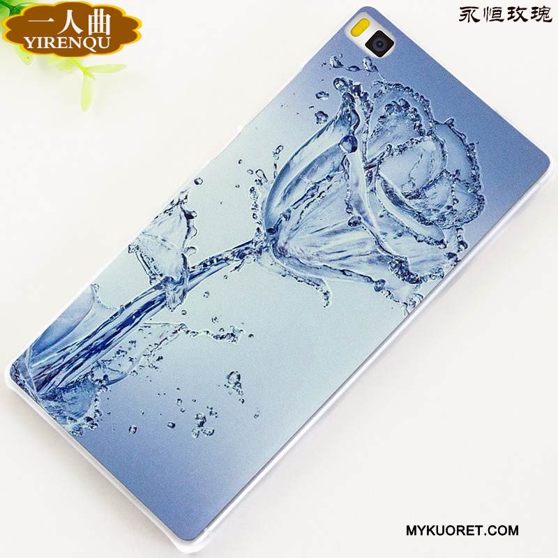 Kuori Huawei P8 Kohokuviointi Pesty Suede Kova, Kotelo Huawei P8 Suojaus Puhelimen Kuoret Korkea