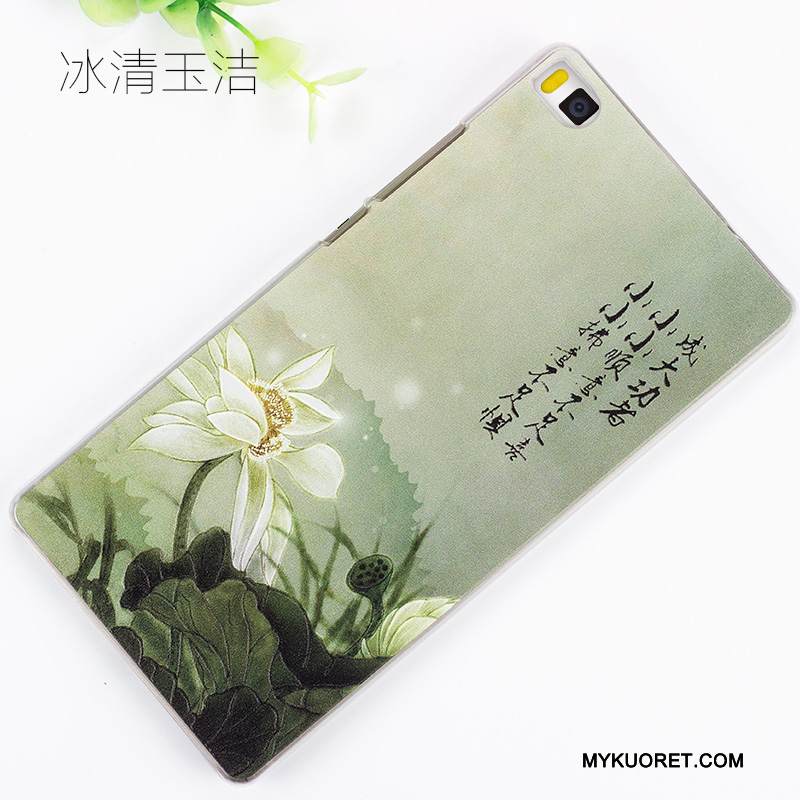 Kuori Huawei P8 Kohokuviointi Pesty Suede Kova, Kotelo Huawei P8 Suojaus Puhelimen Kuoret Korkea