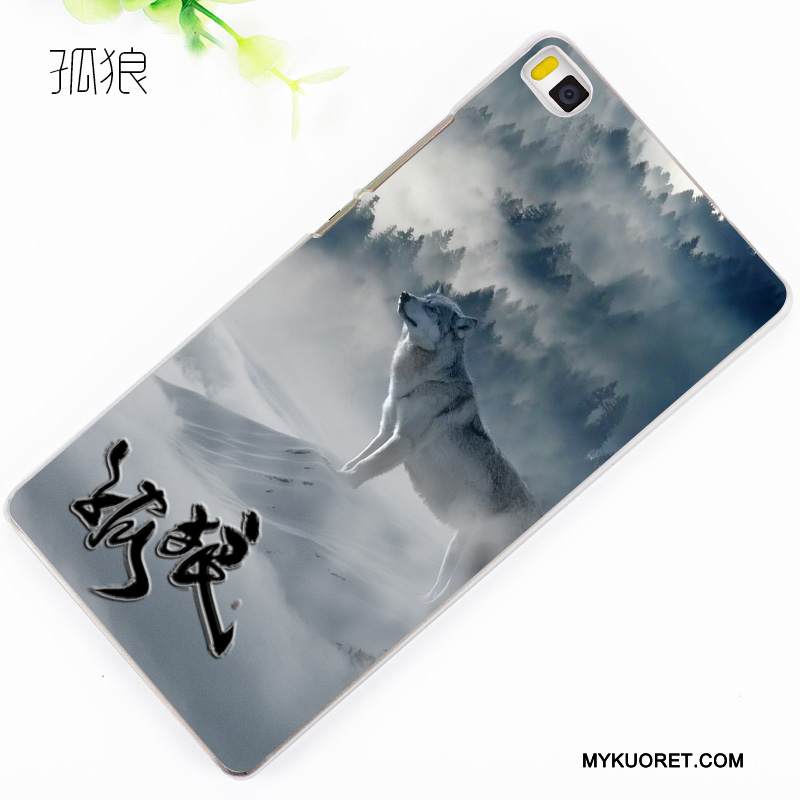 Kuori Huawei P8 Kohokuviointi Pesty Suede Kova, Kotelo Huawei P8 Suojaus Puhelimen Kuoret Korkea