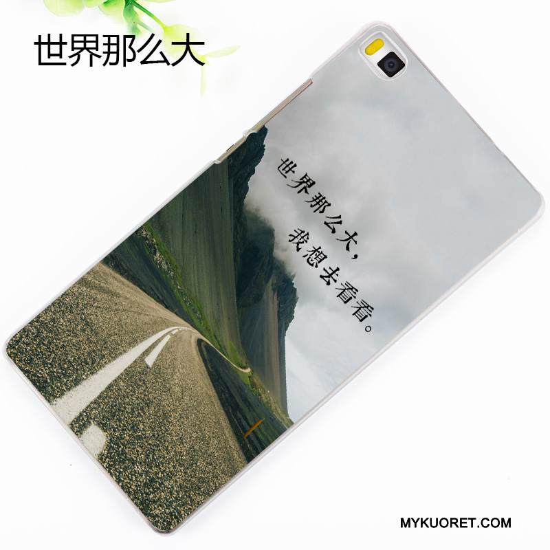 Kuori Huawei P8 Kohokuviointi Pesty Suede Kova, Kotelo Huawei P8 Suojaus Puhelimen Kuoret Korkea