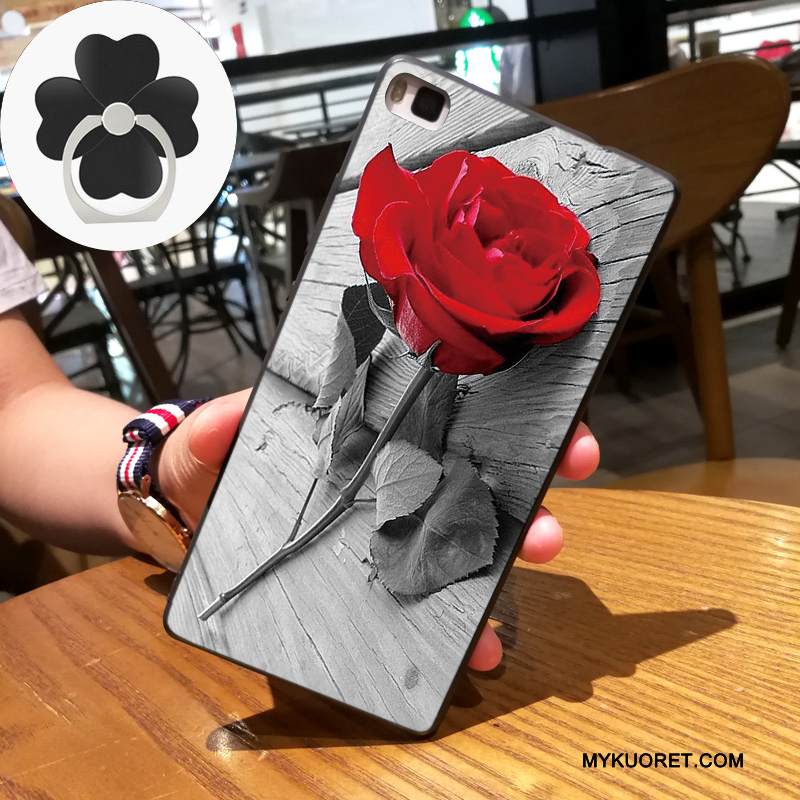 Kuori Huawei P8 Kohokuviointi Vaaleansininen Ripustettavat Koristeet, Kotelo Huawei P8 Silikoni Korkea Trendi