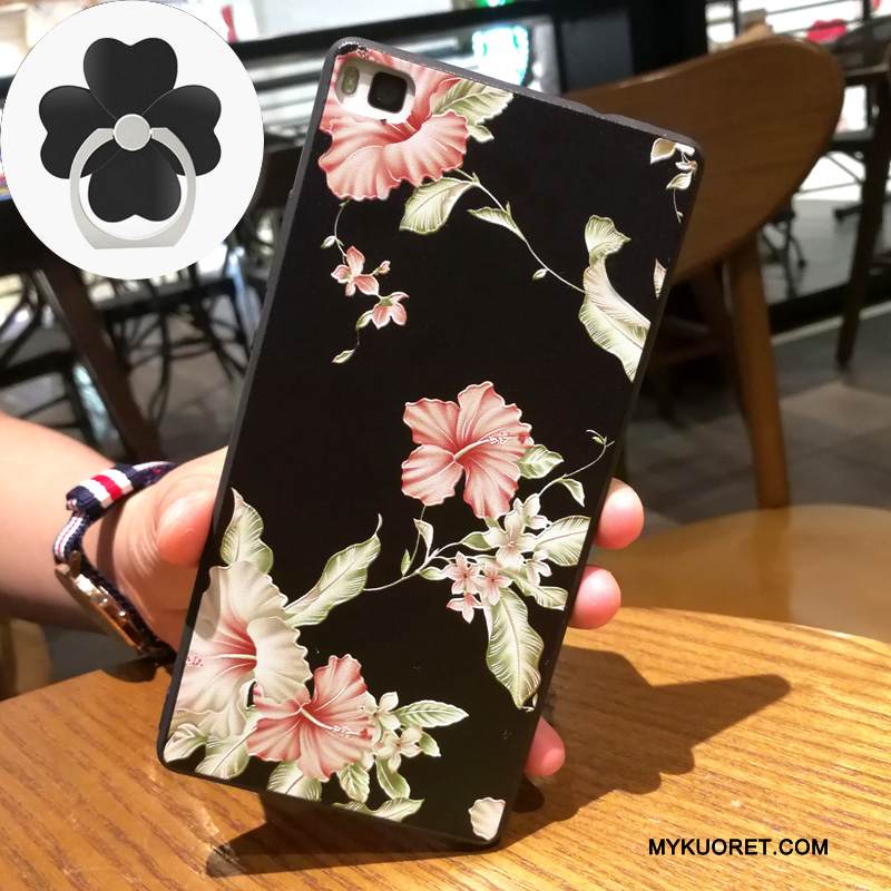 Kuori Huawei P8 Kohokuviointi Vaaleansininen Ripustettavat Koristeet, Kotelo Huawei P8 Silikoni Korkea Trendi