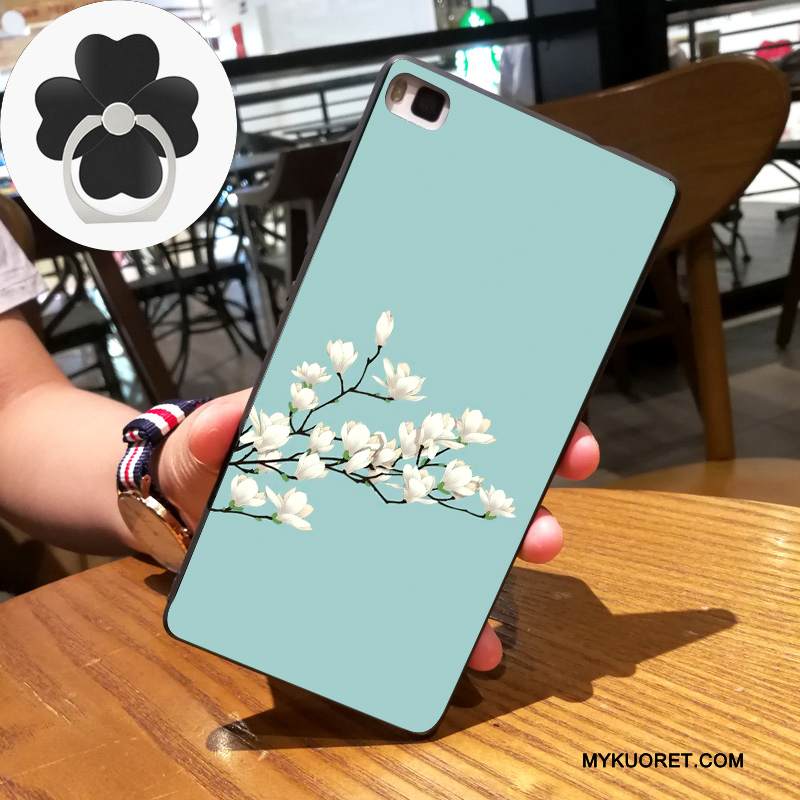 Kuori Huawei P8 Kohokuviointi Vaaleansininen Ripustettavat Koristeet, Kotelo Huawei P8 Silikoni Korkea Trendi