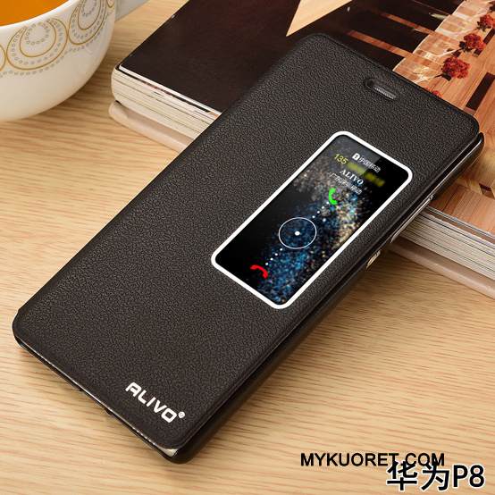 Kuori Huawei P8 Kuoret Murtumaton Punainen, Kotelo Huawei P8 Nahka Puhelimen Kuoret