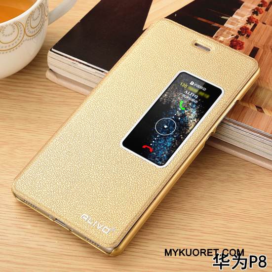 Kuori Huawei P8 Kuoret Murtumaton Punainen, Kotelo Huawei P8 Nahka Puhelimen Kuoret