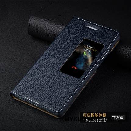 Kuori Huawei P8 Kuoret Ohut Korkea, Kotelo Huawei P8 Nahka Musta Puhelimen Kuoret
