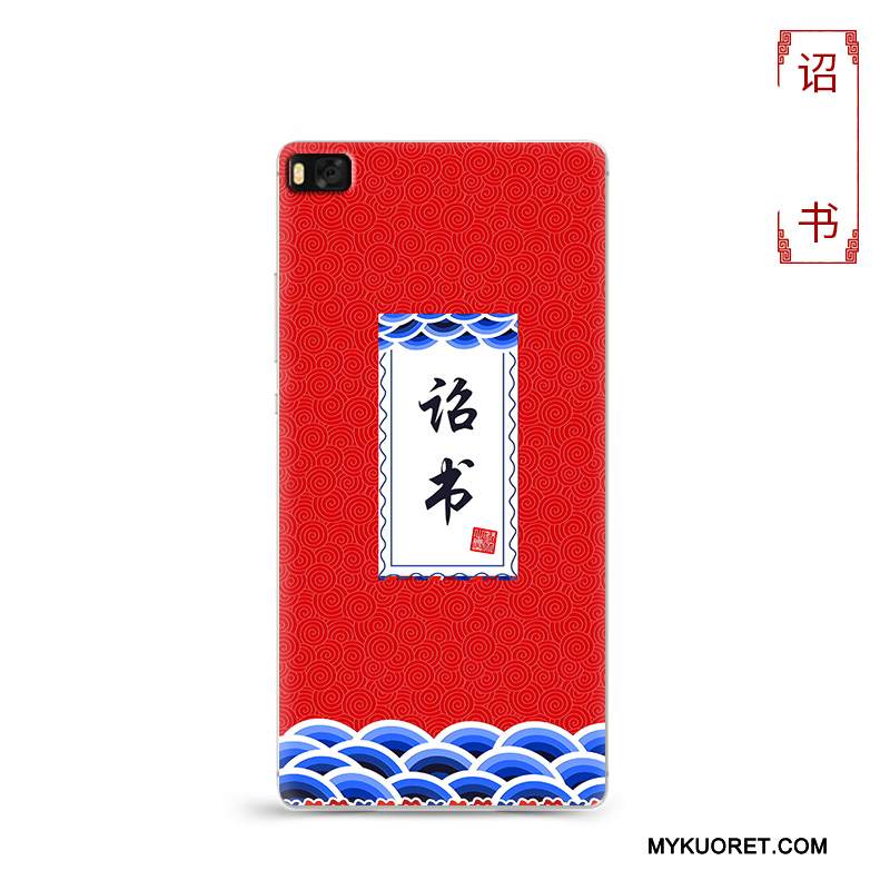 Kuori Huawei P8 Laukut Puhelimen Kuoret Punainen, Kotelo Huawei P8 Suojaus Persoonallisuus Murtumaton