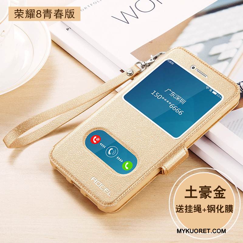 Kuori Huawei P8 Lite 2017 Laukut Nuoret Puhelimen Kuoret, Kotelo Huawei P8 Lite 2017 Nahka Murtumaton Kulta
