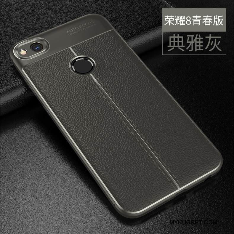 Kuori Huawei P8 Lite 2017 Nahka Trendi Kukkakuvio, Kotelo Huawei P8 Lite 2017 Suojaus Nuoret Punainen