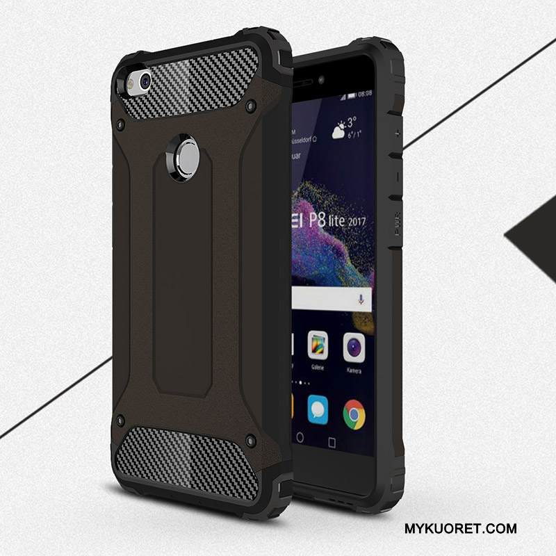 Kuori Huawei P8 Lite 2017 Pehmeä Neste Puhelimen Kuoret Pesty Suede, Kotelo Huawei P8 Lite 2017 Laukut Murtumaton Kulta