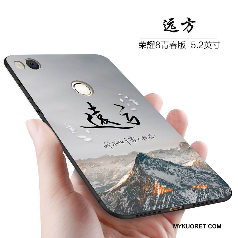 Kuori Huawei P8 Lite 2017 Silikoni Tummansininen Puhelimen Kuoret, Kotelo Huawei P8 Lite 2017 Pehmeä Neste Nuoret Persoonallisuus