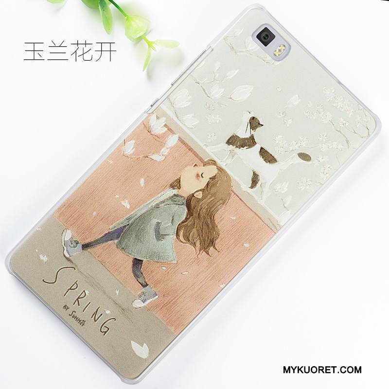 Kuori Huawei P8 Lite Kohokuviointi Vihreä Nuoret, Kotelo Huawei P8 Lite Maalaus Puhelimen Kuoret
