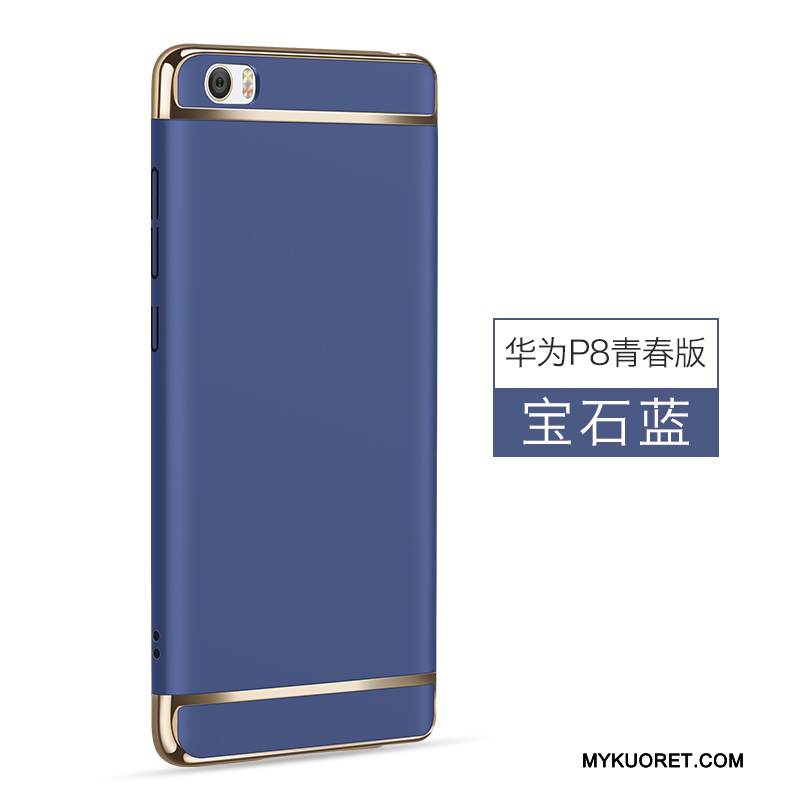 Kuori Huawei P8 Lite Luova Kova Nuoret, Kotelo Huawei P8 Lite Suojaus Pesty Suede Sininen