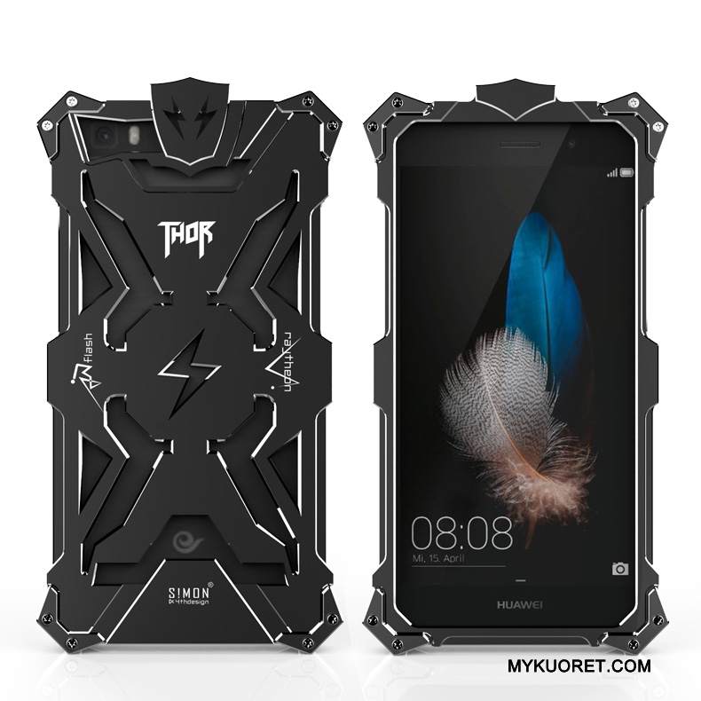 Kuori Huawei P8 Lite Metalli Korkea Kolme Puolustusta, Kotelo Huawei P8 Lite Suojaus Kulta Trendi