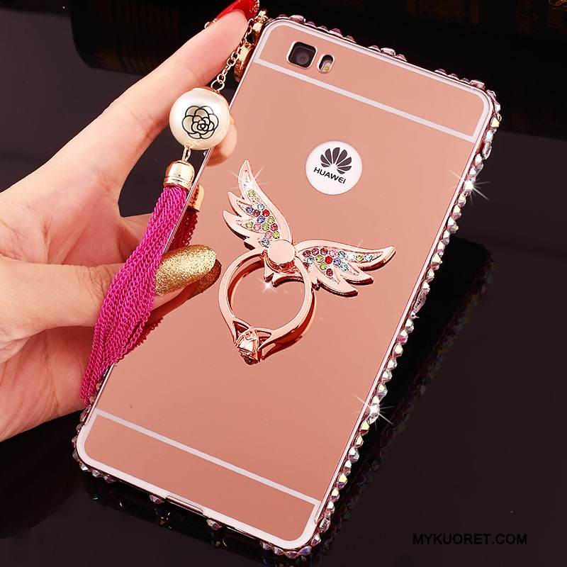 Kuori Huawei P8 Lite Metalli Peili Takakansi, Kotelo Huawei P8 Lite Jauhe Kehys