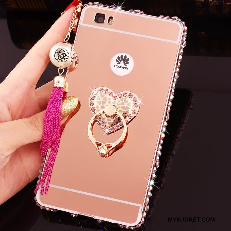 Kuori Huawei P8 Lite Metalli Peili Takakansi, Kotelo Huawei P8 Lite Jauhe Kehys