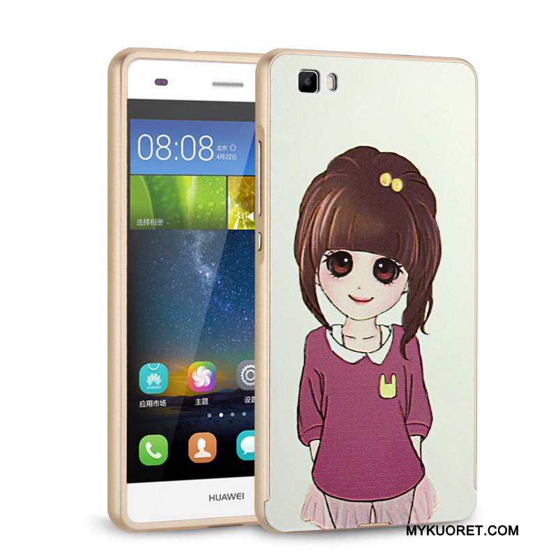 Kuori Huawei P8 Lite Metalli Trendi Kova, Kotelo Huawei P8 Lite Suojaus Hopea Nuoret