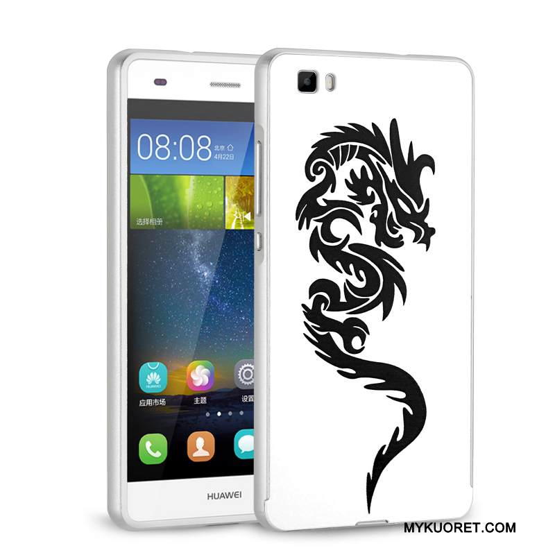 Kuori Huawei P8 Lite Metalli Trendi Kova, Kotelo Huawei P8 Lite Suojaus Hopea Nuoret