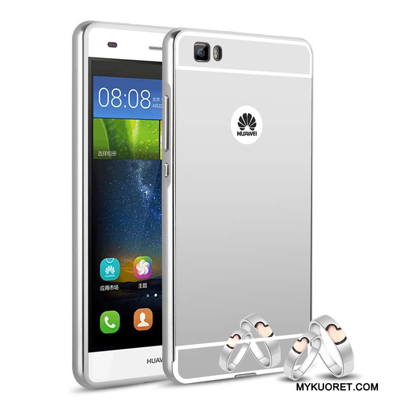 Kuori Huawei P8 Lite Metalli Trendi Kova, Kotelo Huawei P8 Lite Suojaus Hopea Nuoret