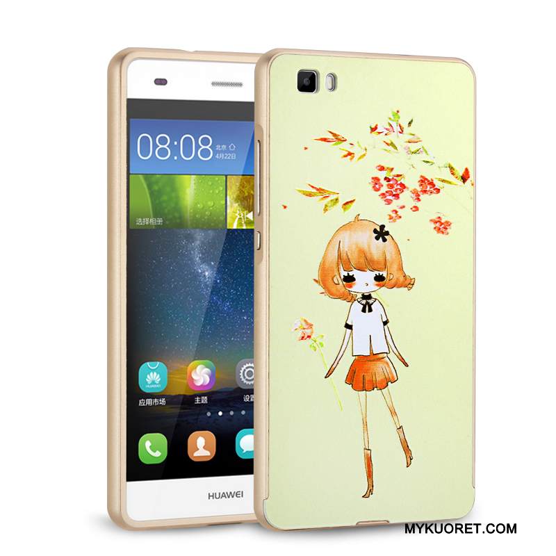 Kuori Huawei P8 Lite Metalli Trendi Kova, Kotelo Huawei P8 Lite Suojaus Hopea Nuoret