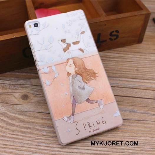 Kuori Huawei P8 Lite Monivärinen Pesty Suede Puhelimen Kuoret, Kotelo Huawei P8 Lite Suojaus Kova Nuoret