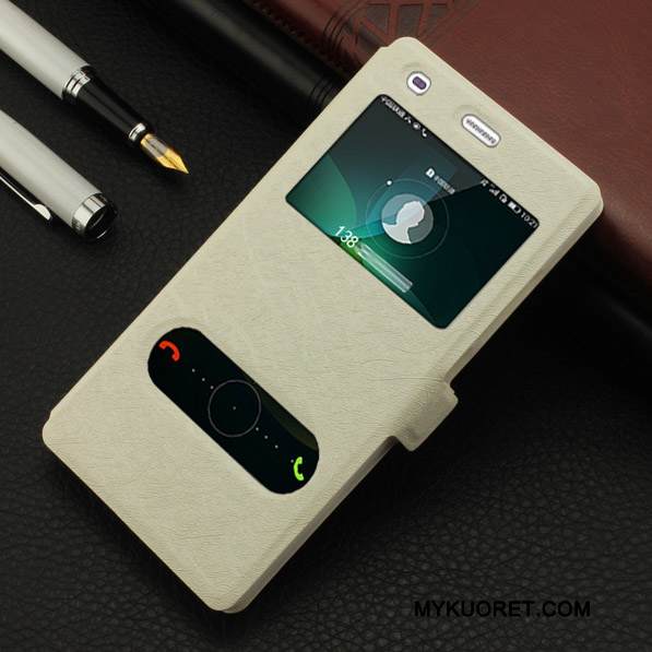 Kuori Huawei P8 Lite Nahka Avaa Ikkuna Puhelimen Kuoret, Kotelo Huawei P8 Lite Suojaus Nuoret 说