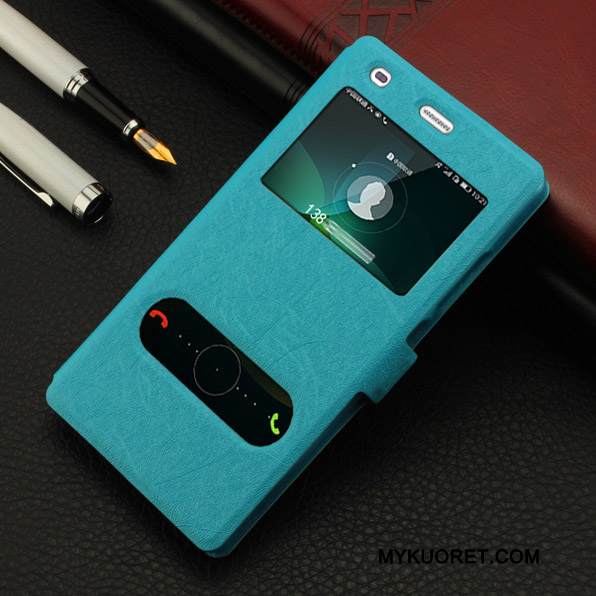 Kuori Huawei P8 Lite Nahka Avaa Ikkuna Puhelimen Kuoret, Kotelo Huawei P8 Lite Suojaus Nuoret 说