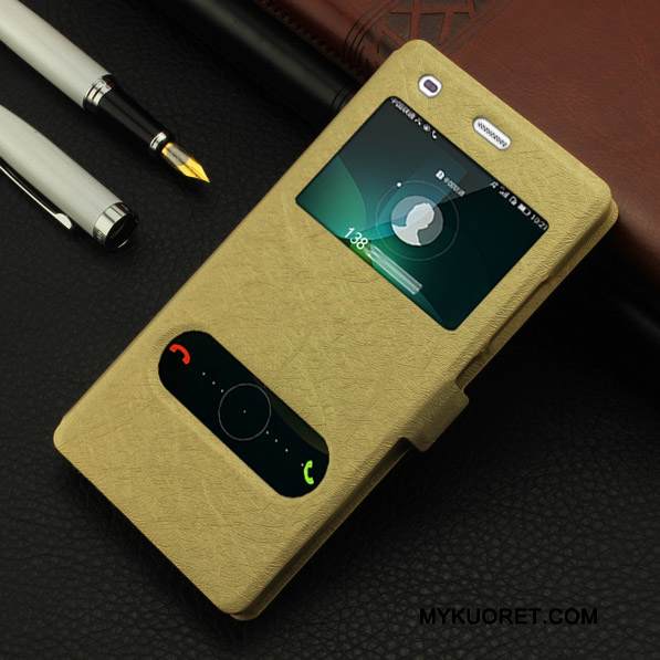 Kuori Huawei P8 Lite Nahka Avaa Ikkuna Puhelimen Kuoret, Kotelo Huawei P8 Lite Suojaus Nuoret 说