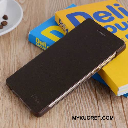 Kuori Huawei P8 Lite Nahka Oranssi Nuoret, Kotelo Huawei P8 Lite Suojaus Murtumaton