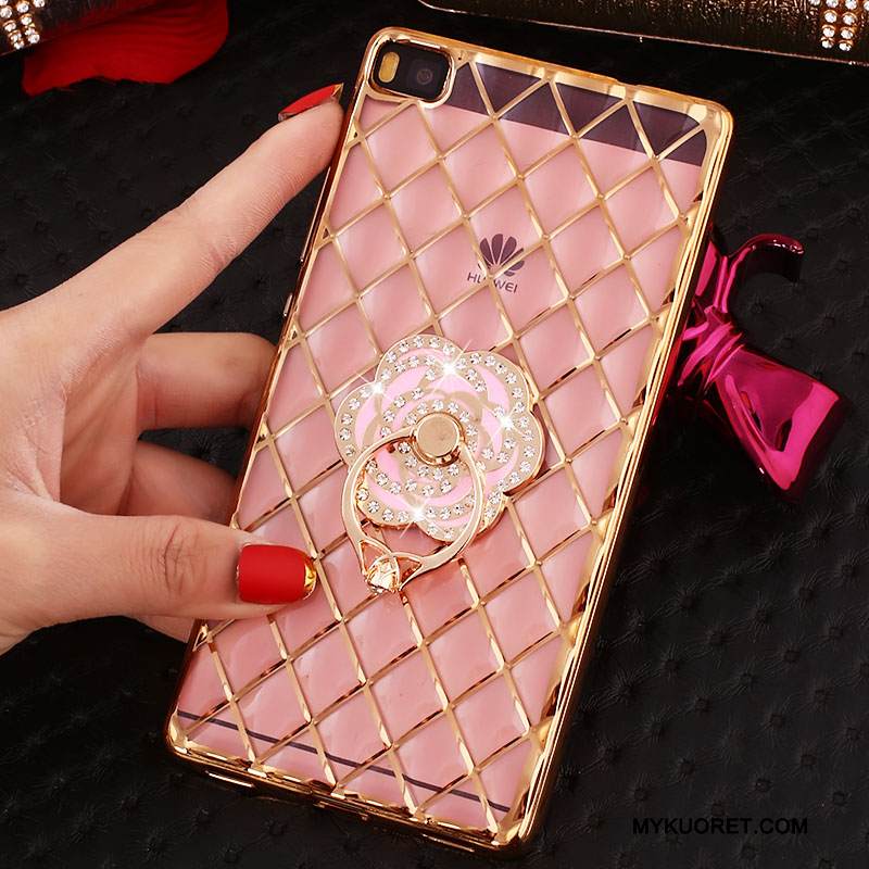 Kuori Huawei P8 Lite Pehmeä Neste Rengas Puhelimen Kuoret, Kotelo Huawei P8 Lite Suojaus Nuoret Kulta