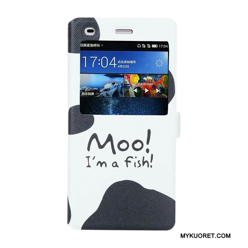 Kuori Huawei P8 Lite Sarjakuva Avaa Ikkuna Trendi, Kotelo Huawei P8 Lite Maalaus Puhelimen Kuoret Nuoret