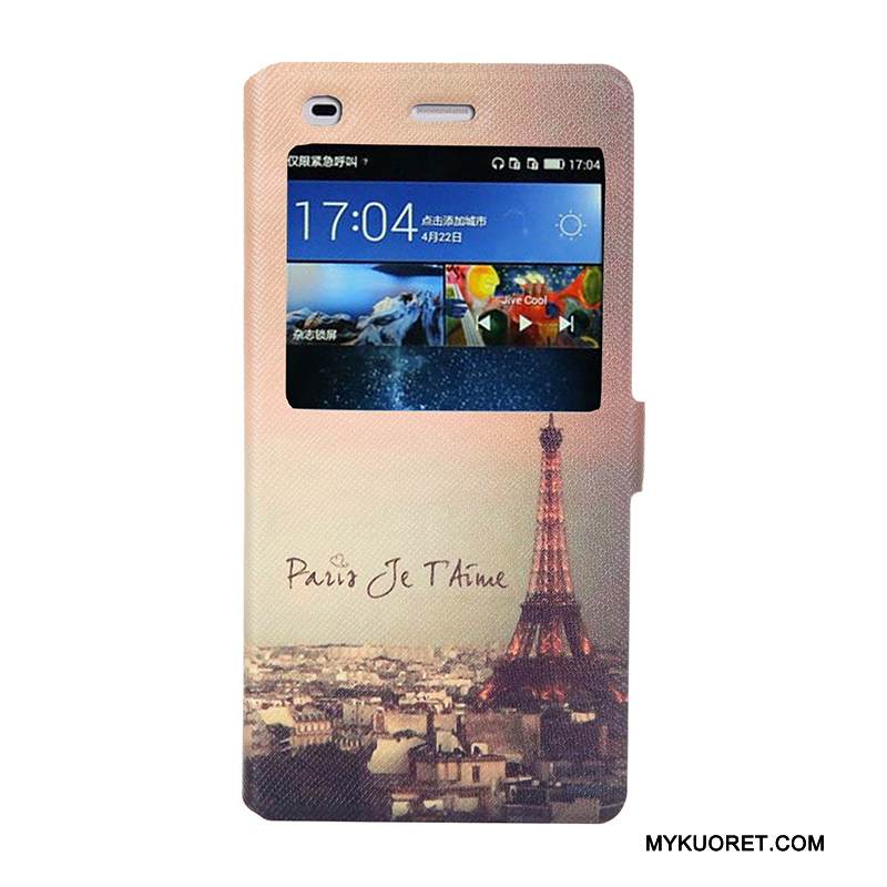 Kuori Huawei P8 Lite Sarjakuva Avaa Ikkuna Trendi, Kotelo Huawei P8 Lite Maalaus Puhelimen Kuoret Nuoret