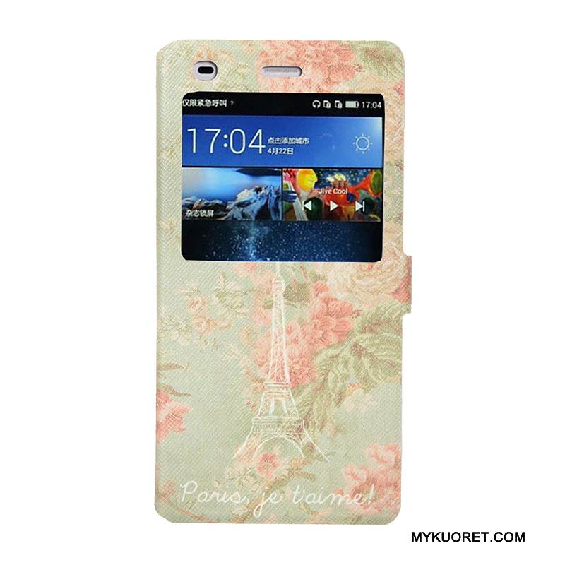 Kuori Huawei P8 Lite Sarjakuva Avaa Ikkuna Trendi, Kotelo Huawei P8 Lite Maalaus Puhelimen Kuoret Nuoret