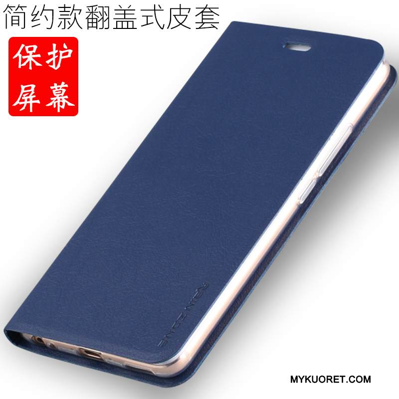 Kuori Huawei P8 Lite Suojaus Puhelimen Kuoret Tummansininen, Kotelo Huawei P8 Lite Nahka Nuoret